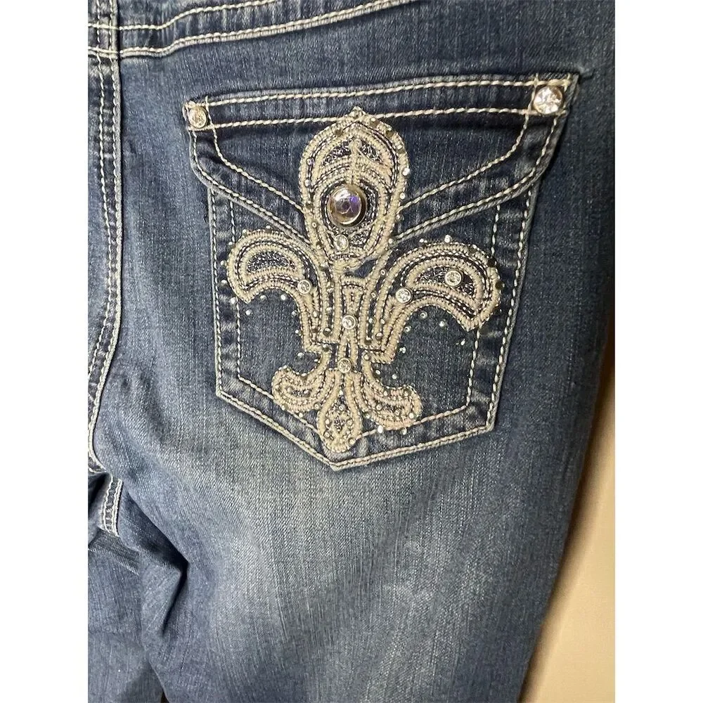 Earl Jeans Women's Embellished Straight Leg Jeans Size 10 - Picture 5 of 5